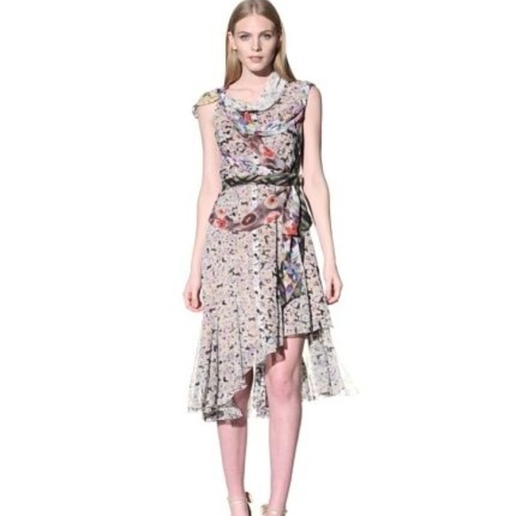 Byron Lars Dresses & Skirts - Byron Lars Multi-floral Layered Chiffon Dress